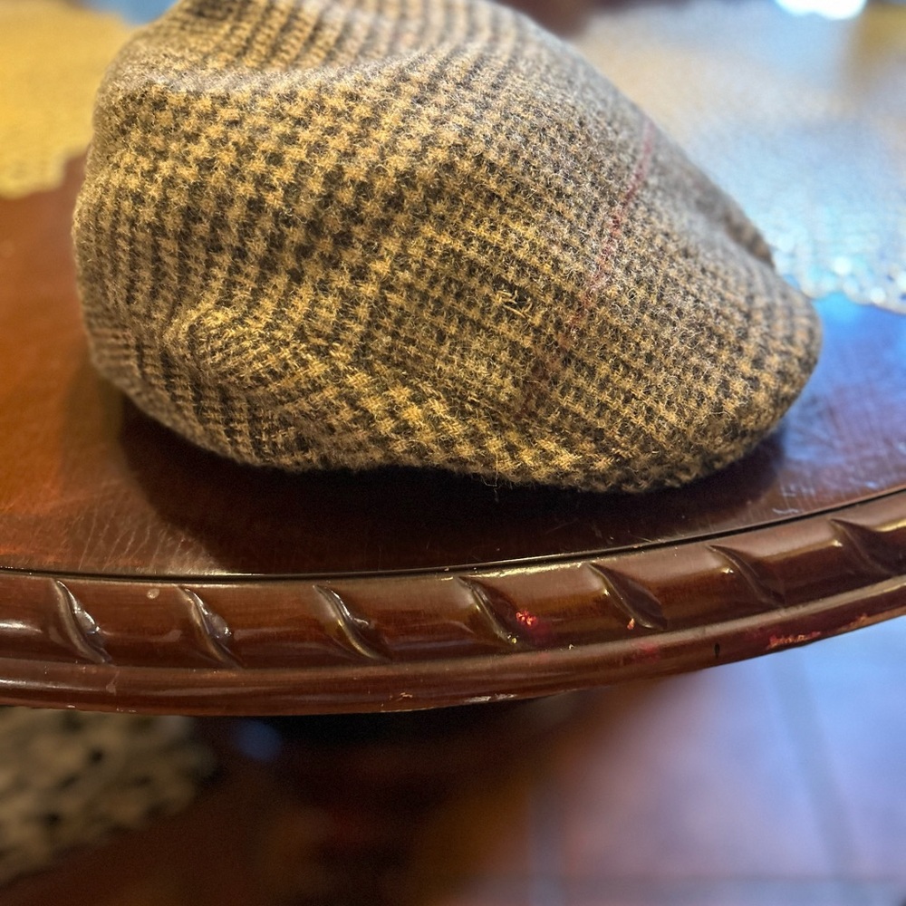 Polo Ralph Lauren Blue and Brown Plaid Newsboy Cap - Picture 3 of 9